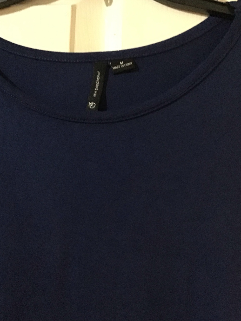 new directions Navy Ruffle Sleeve Tunic Top - Picture 2 of 5